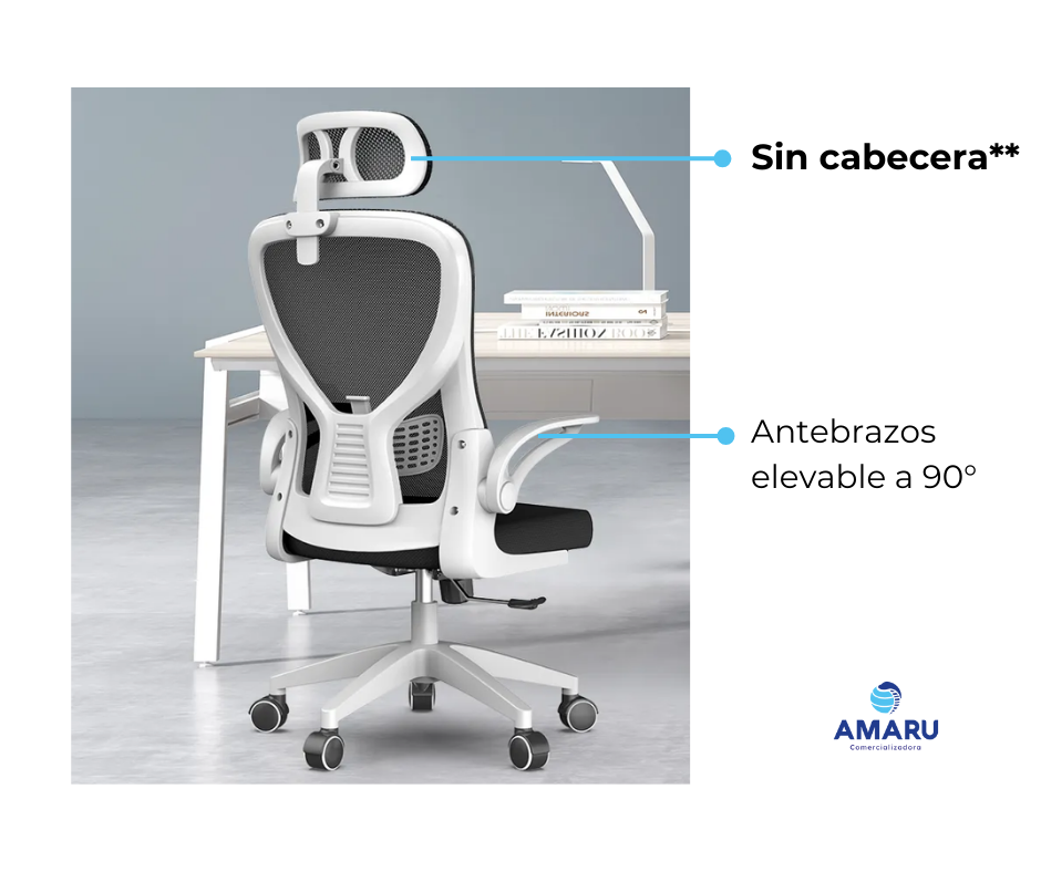 Silla De Oficina Ergonómica Blanca, Reclinable, Giratoria