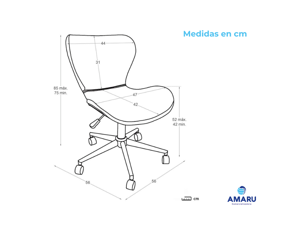 Silla De Oficina Moderna Con Elevación, Confortable Giratoria